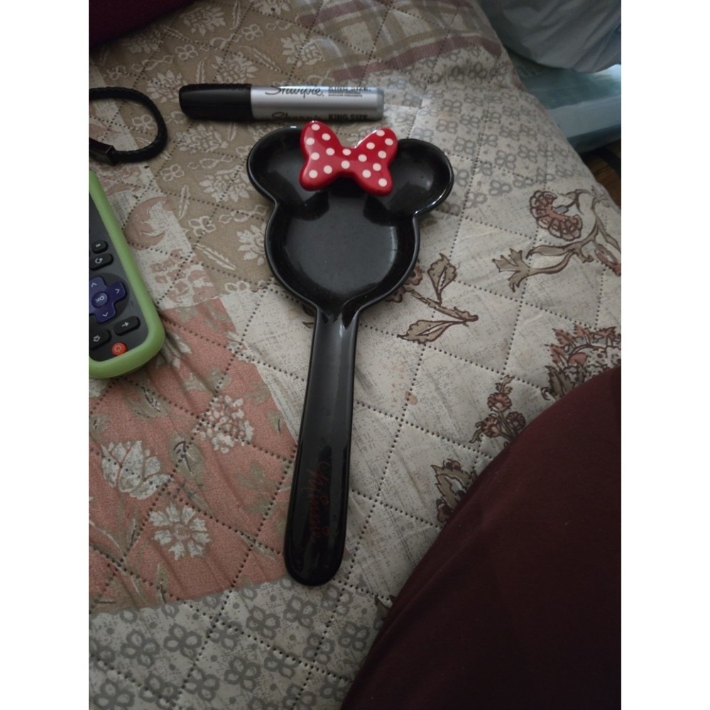 Disney Mickey Mouse Spoon Rest Black White Disney‎ Parks Authentic Original 8"